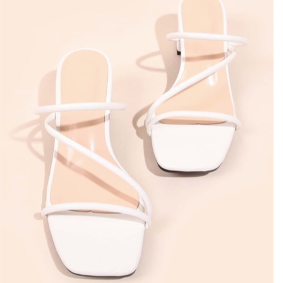 White Minimalist Strappy Sandal Mules (Size EUR 41/US 9) - Picture 3 of 4